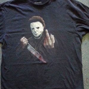2X Michael Meyers middle finger tshirt